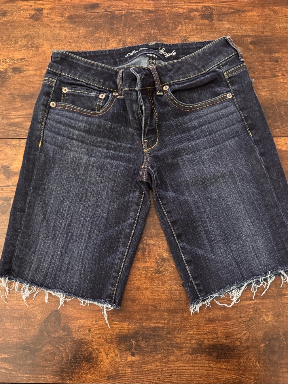 American Eagle Outfitters Dark Blue Denim Bermuda Shorts